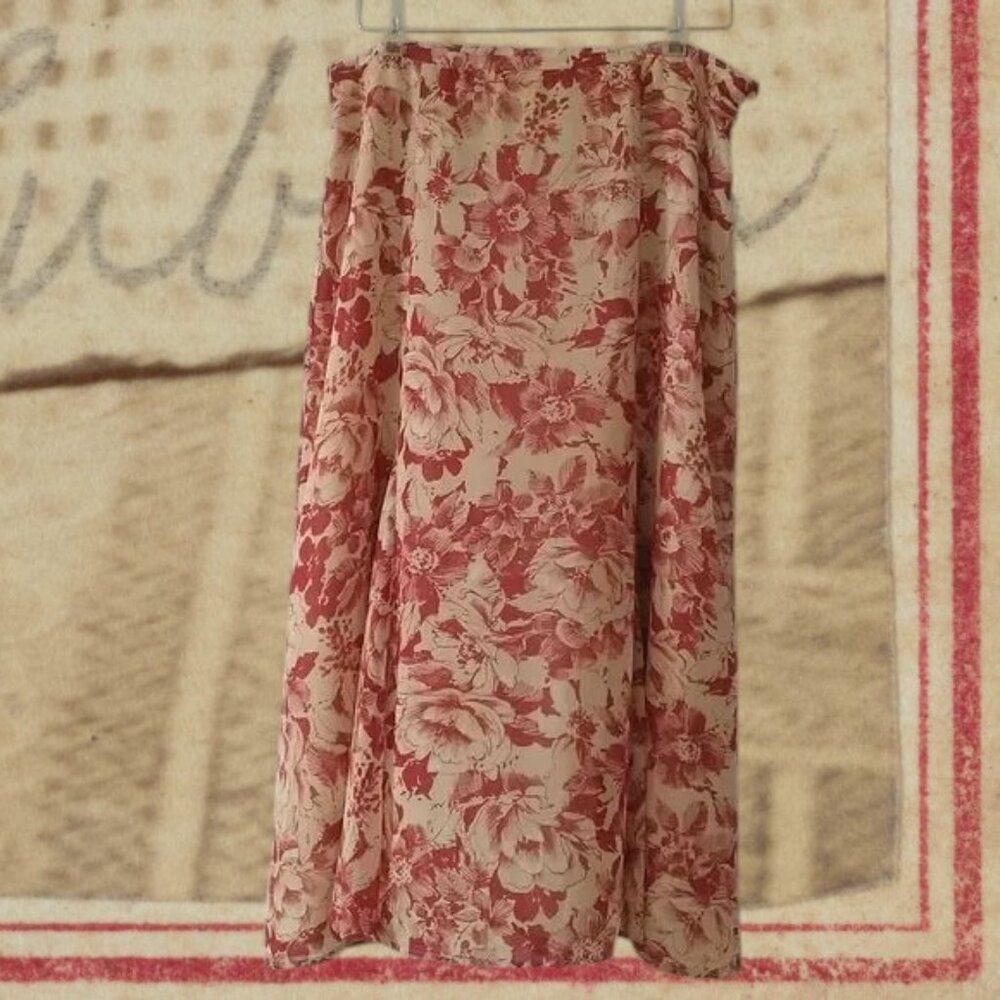 Rena Rowan  Antique Floral Print Midi Skirt Size 10